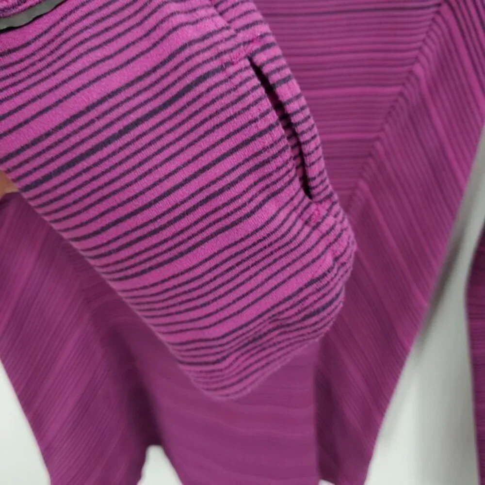 Lululemon Kanto Catch Me Long Sleeve 4 Stripe Regal Plum Naval Blue